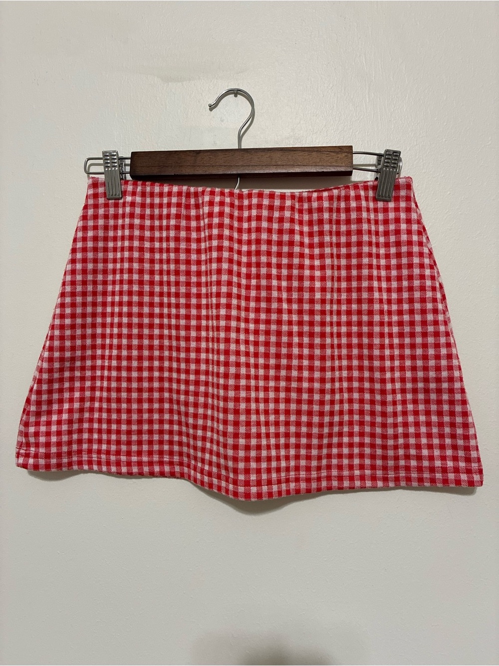 Red Gingham A-Line Mini Skort